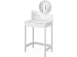 Vicco Tavolo Da Toeletta Surrey, 60 Cm Con Specchio A Led, Bianco