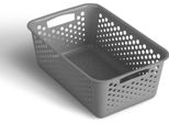 Cestino Portaoggetti 5L Con Manici - Senza Bpa - Organizzatore ( 30 X 20 X 11 Cm / Antracite ) - Cestino Per Bagno Cucina Camera Da Letto, Cestino Per La Casa