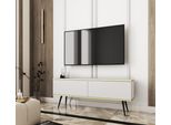 Mobile Tv Bianco 135 Con Ante Ad Apertura Push-To-Open, 135 Cm X 53 Cm X 32 Cm