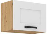 Armadietto Per Cappa Aspirante Laili - Larghezza 50 Cm, Bianco / Rovere Artisan