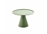 Tavolino Basso Rotondo Da 60 Cm In Acciaio Verde Cactus - Oviala Gomba