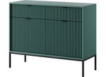 Cassettiera: 2 Cassetti, 2 Ante, Labrador, Nero, 104 X 83 X 39 Cm, Maniglie Nere