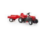 Dolu Traptractor Met Aanhanger Rood/Zwart