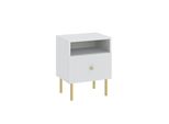 Comodino Haskel - Bianco + Oro