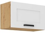 Armadietto Per Cappa Aspirante Laili - Larghezza 60 Cm, Bianco / Rovere Artisan