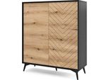 Cassettiera Alta Namiro - Nero / Rovere Evoke