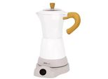 Caffettiera Elettrica Per Caffè Espresso Jocca, Bianca, Fino A 6 Tazze, Con Testina Rotante A 360°, Cordless