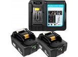 2X Batterie 18V 6.0Ah Con Caricatore DC18RC Per Makita BL1850 BL1815 BL1815N BL1820 BL1820B BL1830 BL1830B BL1835 BL1840 BL1840B 194204-5 194205-3 194309