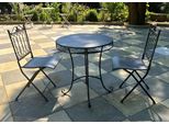 Casa Padrino Set Di Mobili Da Giardino In Metallo In Stile Liberty Nero - Mobili Da Giardino In Stile Barocco E Liberty
