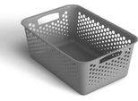 Cesto Portaoggetti 10L Con Manici - Senza Bpa - Organizzatore ( 37 X 26 X 17 Cm / Antracite ) - Cesto Per Bagno Cucina Camera Da Letto, Cesto Per La Casa