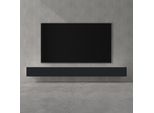 Doporro Mobile Porta Tv Sospeso 320 Cm Con 4 Ante Bianco Opaco E Antracite Opaco, Credenza Bassa Da Soggiorno Salotto, Madia Consolle Bicolore Per Tv Fernsehschrank02