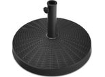Costway Portaombrelli Rotondo Da 22 Kg, Base Per Ombrellone In Resina Sintetica Con Design In Rattan, Manopola Regolabile