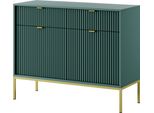 Cassettiera: 2 Cassetti, 2 Ante, Labrador, Oro, 104 X 83 X 39 Cm, Maniglie Oro