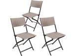 Brubaker Sedia Da Giardino Toskana - Sedia Pieghevole In Poly Rattan Resistente Alle Intemperie - Sedia Da Balcone Pieghevole - Sedia Da Campeggio Per Giardino Balcone Terrazza, 3 Sedie