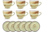 Wilmax Set Di Tazze E Piattini Da Caffè 6 Pezzi 300 Ml WL-669136/AB6