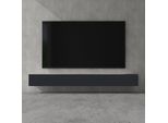 Doporro Mobile Porta Tv Sospeso 280 Cm Con 4 Ante Marrone Chiaro E Antracite Opaco, Credenza Bassa Da Soggiorno Salotto, Madia Consolle Bicolore Per Tv Fernsehschrank02