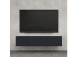Doporro Mobile Porta Tv Sospeso 140 Cm Con 2 Ante Antracite Opaco, Credenza Bassa Da Soggiorno Salotto, Madia Consolle Per Tv Fernsehschrank02