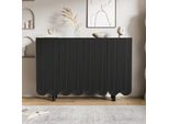 Cassettiera Merax A 4 Ante, Credenza Mobile Da Soggiorno Buffet, L:120Cm, Nero
