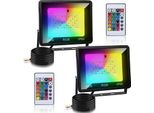 Jopassy 50W Faretto Led Faretto Da Esterno Rgb Con Telecomando Faretto Led Rgb Proiettore Led Rgb 2 Pezzi