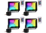 Jopassy 50W Faretto Led Faretto Da Esterno Rgb Con Telecomando Faretto Led Rgb Proiettore Led Rgb 4 Pezzi