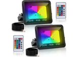 Jopassy 20W Faretto Led Faretto Da Esterno Rgb Con Telecomando Faretto Led Rgb Proiettore Led Rgb 2 Pezzi