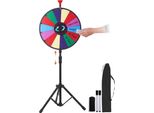 Ruota Della Fortuna Giocattolo Da 46 Cm - Ruota Colorata Per Giochi Di Lotteria E Di Parole - Ruota Della Fortuna Da 18 Pollici Da Girare - Piatto In Acrilico Con Schiuma In Pvc - Ruota Dei Premi Da 54X54X11 Cm - Ruota Della Fortuna Con Supporto
