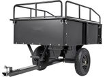 Rimorchio Ribaltabile Per Trattorini - Capacità Di Carico 340 Kg - Area Di Carico Ribaltabile - Pareti Laterali Pieghevoli - Rimorchio Atv Utv Nero