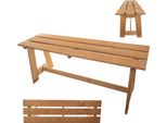 Panchina Da Parco In Legno Kadax Senza Schienale 119 Cm, Solida Panchina Da Giardino