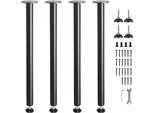 Gambe Per Tavolo - Set Di 4 - Altezza 762 Mm - Piastra Di Montaggio 110 Mm - Acciaio Al Carbonio - Verniciatura A Polvere Nera Opaca - Portata 544 Kg - Ideale Per Tavoli Da Cucina, Console Da Salotto, Tavoli Da Studio.