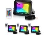 Jopassy 20W Faretto Led Faretto Da Esterno Rgb Con Telecomando Faretto Led Rgb Proiettore Led Rgb 4 Pezzi