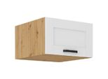Mobile Alto Profondo Con Ante A Battente Laili - Larghezza 60 Cm, Bianco / Rovere Artigianale