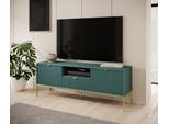 Armadio Rtv Verde Bottiglia Con Cornice Oro, 154X39X56 Cm, Moderno, Per Soggiorno Con Cassetto