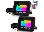 Jopassy 20W Rgb Proiettore Con Telecomando Faretto Led Rgb Faretto Led Rgb Per Esterni IP66 Impermeabile 2 Pezzi
