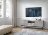 Armadio Rtv Grigio Con Cornice Nera, 154X39X56 Cm, Moderno, Per Soggiorno Con Cassetto