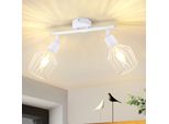 Zmh Lampada Da Soffitto A 2 Fiamme Faretto Da Soffitto Orientabile Faretto Da Soffitto In Metallo Bianco E14 Vintage Faretto Da Interno Ruotabile A 350° Lampada Da Parete Corridoio Corridoio Soggiorno