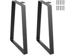 Set Di 2 Guide Per Tavolo - Struttura Del Tavolo Di Alta Qualità - Portata Di 181 Kg - Gambe Del Tavolo Acciaio Al Carbonio - Gambe Per Mobili In Nero - Base Ideale Per Tavoli Da Cucina, Console Da Salotto, Tavoli Da Studio E Molto Altro.