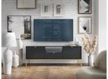 Armadio Rtv Nero Con Cornice Oro, 154X39X56 Cm, Moderno, Per Soggiorno Con Cassetto