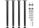 Set Di 4 Gambe Per Tavolo 711,2 Mm - Acciaio Al Carbonio Nero Opaco - Portata 544 Kg - Tavoli Da Cucina Tavoli Da Studio Console Soggiorno