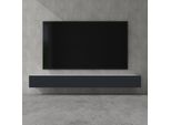 Doporro Mobile Porta Tv Sospeso 280 Cm Con 4 Ante Bianco Opaco E Antracite Opaco, Credenza Bassa Da Soggiorno Salotto, Madia Consolle Bicolore Per Tv Fernsehschrank02