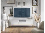 Mobile Rtv Bianco Con Cornice Oro, 154X39X56 Cm, Moderno, Per Soggiorno Con Cassetto
