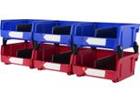 Set Di 6 Scatole Impilabili - Scatole Di Stoccaggio Aperte Scatole Impilabili Scatole Di Stoccaggio - Blu/Rosso