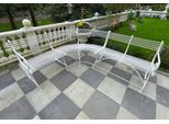 Casa Padrino Panca Da Giardino Liberty 250 X 210 X H. 90 Cm - Panca Curva In Ferro Battuto - Art Nouveau