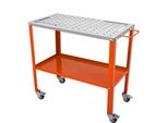 Tavolo Da Saldatura Deluxe- Banco Da Lavoro Per Saldatura Di Grandi Dimensioni - Banco Da Lavoro Con Capacità Di Carico Di 544 Kg - Tavolo Forato Acciaio Al Carbonio 94 Fori (1,6 Cm)- Tavolo Da Lavoro Mobile 91,4 X 45,7 Cm.