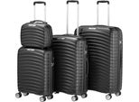Set Di Valigie Zelsius 4 Pezzi, Nero, Valigia Da Viaggio Con Chiusura A Combinazione Tsa E Divisorio Interno