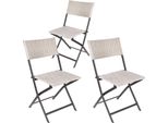 Sedia Da Giardino Brubaker Lugano - Sedia Pieghevole In Polyrattan Resistente Alle Intemperie E Robusta - Sedia Da Balcone Pieghevole - Sedia Da Campeggio Per Giardino Balcone Campeggio, 3 Sedie
