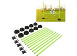 Sessamen-Lp Set Griglia Agilità Set Pali Da Salto Set Pali Da Ostacolo Aiuto All'allenamento Per Corsi Di Ostacoli E Salto, Pali Da Allenamento Per L'allenamento Condizionale (Verde)