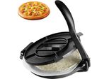 Pressa Per Tortilla, 25 Cm Taco Press - Robusta Pressa Per Tortilladora In Ghisa - Macchina Per Tortilla Pre-Stagionata Con 100 Pezzi. Carta Pergamena - Impastatrice Per Tortilla Di Farina - Nero