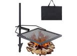 Barbecue A Spiedo Girevole In Acciaio - 405 X 405 Mm - Barbecue A Carbonella Portatile Con Griglia E Rastrelliera - Capacità Di Carico 6 Kg - Resistente Al Calore Fino A 300 ℃ - Griglia A Spiedo Autoportante - Carrello Per Barbecue E Campeggio