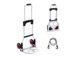Carrello Da Trasporto - Pieghevole Da 80 Kg - Lega Di Alluminio E Plastica - Carrello Impilabile - Maniglia Regolabile Da 715 A 930 Mm - Carrello Pieghevole Con Corda Di Legatura - Dimensioni Compatte Per Lo Stoccaggio
