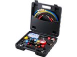 Kit Manometro Refrigerante A 4 Vie Per Collettore Refrigerante Auto - R134A-R12-R410A-R22 Ac - 4 Pezzi 5 Ft. Tubi Di Carica - Manometro Collettore Refrigerante - Strumenti Diagnostici Ac Condizionatori Auto